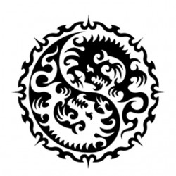 Tee shirt tatouage avec le signe Ying yang dragon  sublimation