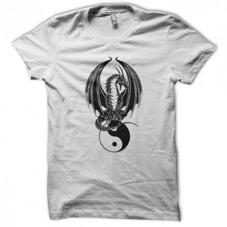 Fantastic tattoo dragon t-shirt in white sublimation