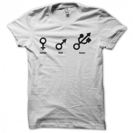 Female Male Gamer white sublimation t-shirt