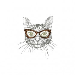T-shirt cat with leopard sunglasses white sublimation