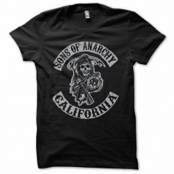 Tee shirt bikers Sons Of Anarchy california en argent   sublimation
