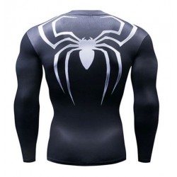 dark spiderman fitness shirt gym compression sublimation