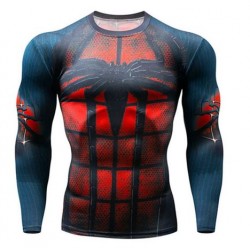 tee shirt spiderman moulant compression gym sublimation