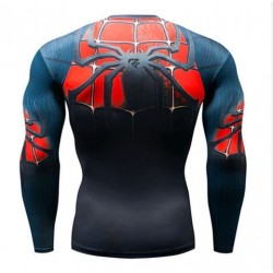 tee shirt spiderman moulant compression gym sublimation