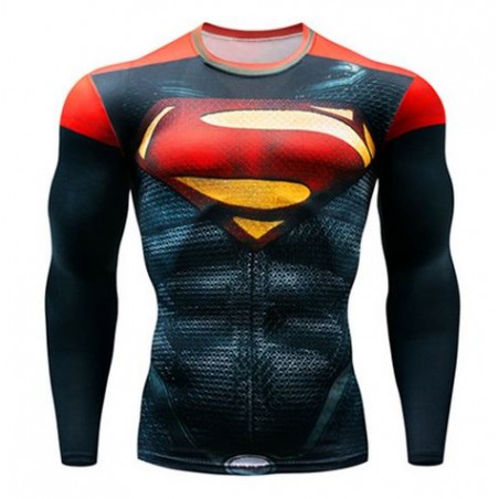 superman fitness shirt gym compression sublimation