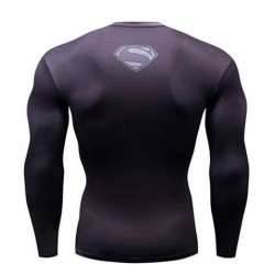 dark superman fitness shirt gym compression sublimation