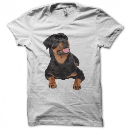 Rottweiler young curious white sublimation t-shirt