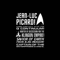 Jean luc picard star trek t-shirt sublimation