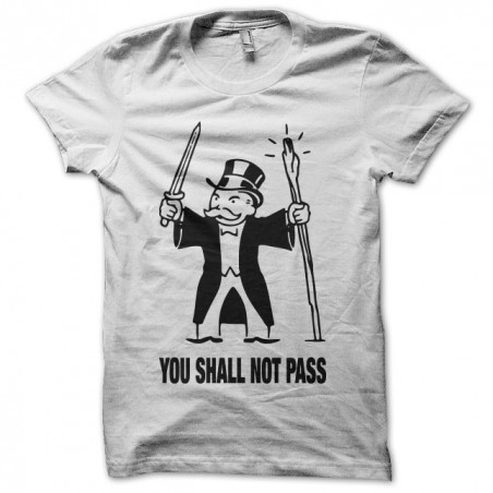 Gandalf parody monopoly t-shirt white sublimation