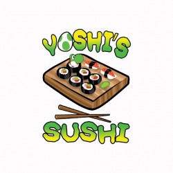 Yoshi's Sushi white sublimation t-shirt