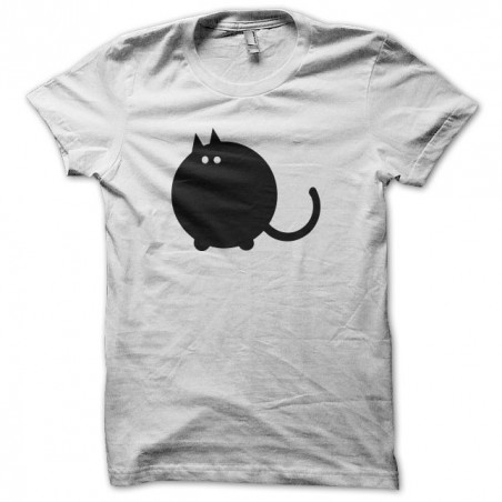 White sublimation cat round t-shirt