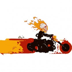 Ghost rider t-shirt on his motorcycle parody humor white sublimation