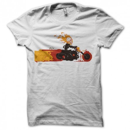 Ghost rider t-shirt on his motorcycle parody humor white sublimation