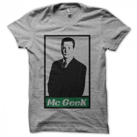 Tee shirt NCIS McGee Geek parodie Obey gris sublimation