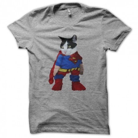 Supercat parody Superman gray sublimation t-shirt