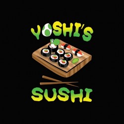 Yoshi's Sushi black sublimation t-shirt