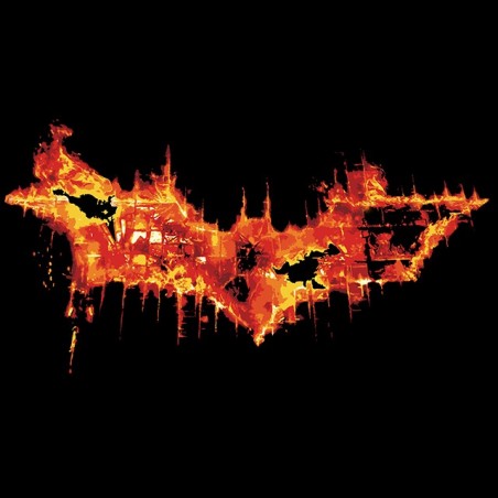 Bat man logo t-shirt in fire art black sublimation