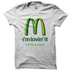 T-shirt Mac Donald parody Marijuana white sublimation