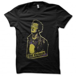 Sid Vicious fan art black sublimation t-shirt