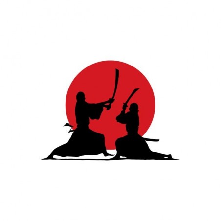 Japan Katana Fighting white sublimation t-shirt