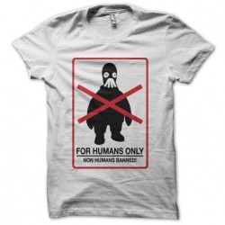T-shirt For Humans Only parody District 9 white sublimation