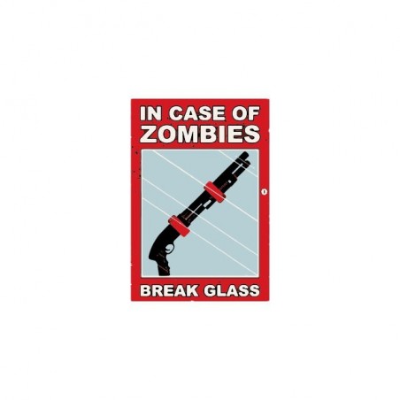 In Case Of Zombies t-shirt Break Glass white sublimation