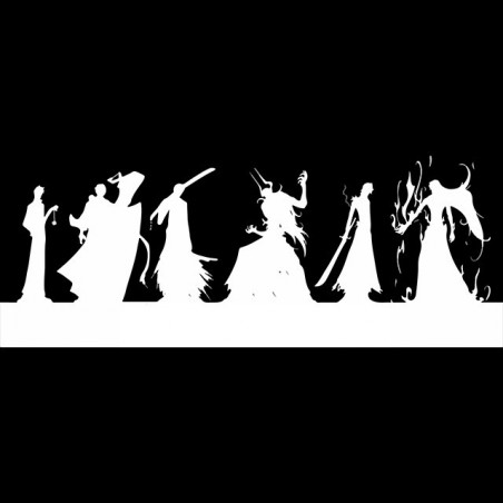 Aejiko bleach evolution sublimation black silhouettes t-shirt
