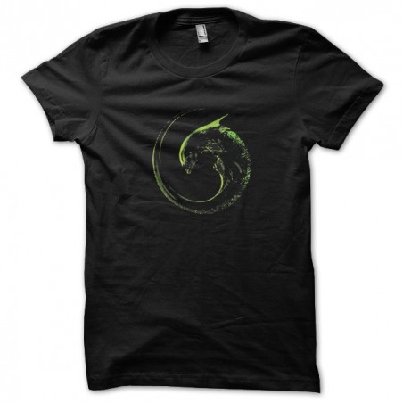 Green alien t-shirt in black sublimation