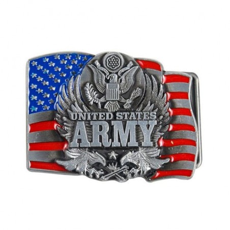 boucle de ceinture united states army avec ceinturon cuir optionnel