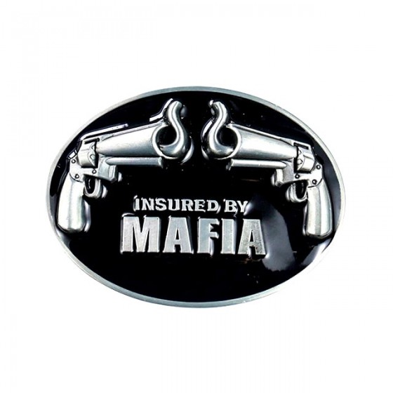 boucle de ceinture mafia guns avec ceinturon cuir optionnel