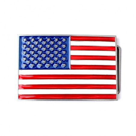 american flag belt buckle with optional leather belt