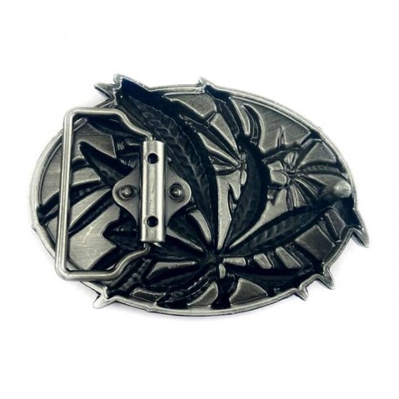 weed belt buckle with optional leather belt