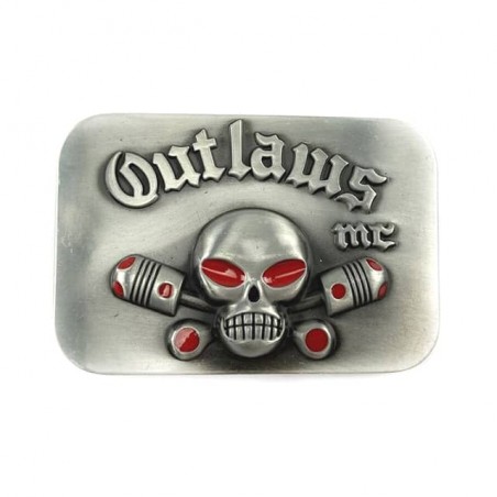 outlaws me bikers belt buckle with optional leather belt