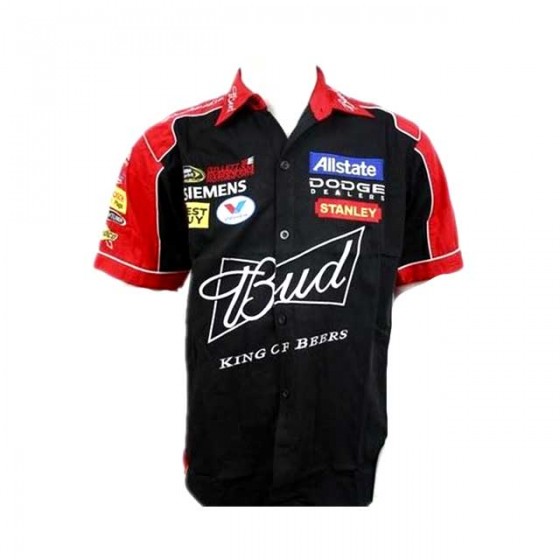 budweiser f1 racing button down shirt