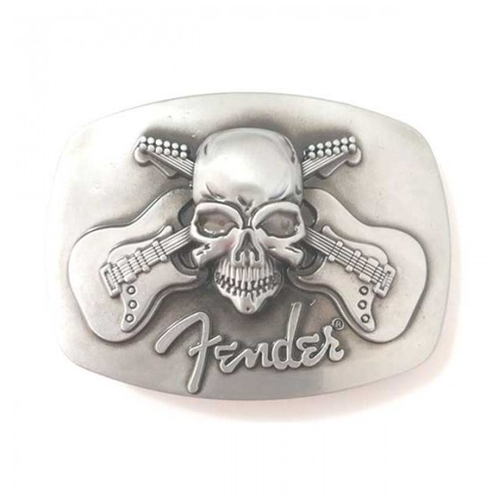 fender skulls belt buckle with optional leather belt