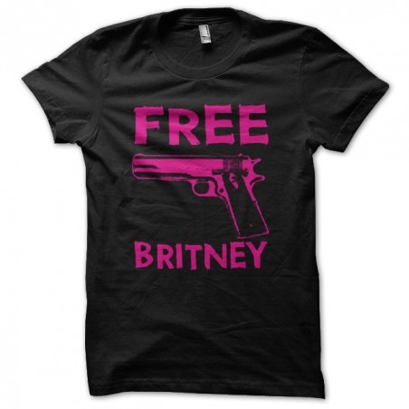 Free Britney Spears satirical t-shirt with gun on black sublimation