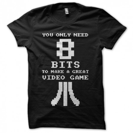 Great Video Game T-Shirt need 8-bit black sublimation
