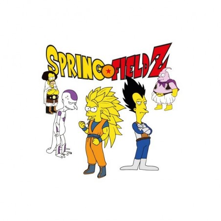 Tee shirt Springfield Z  Simpsons parodie Dragonball Z  sublimation