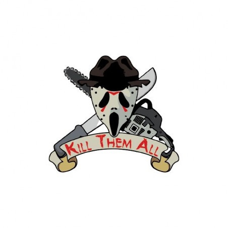 T-shirt Kill Them All parody horror movies 80's white sublimation