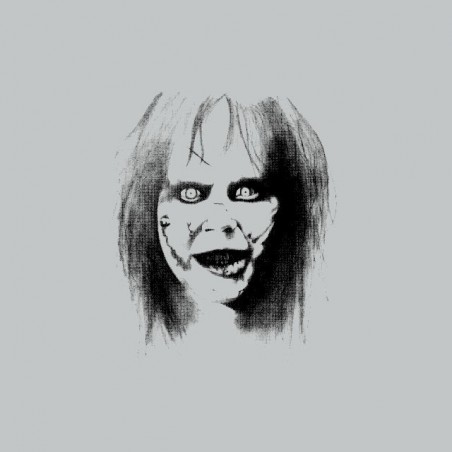The exorcist portrait halftone artwork gray sublimation
