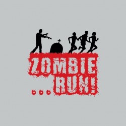 Tee shirt Zombie Run les gens cours gris sublimation