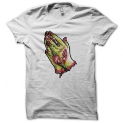 Zombie hands priere white sublimation t-shirt