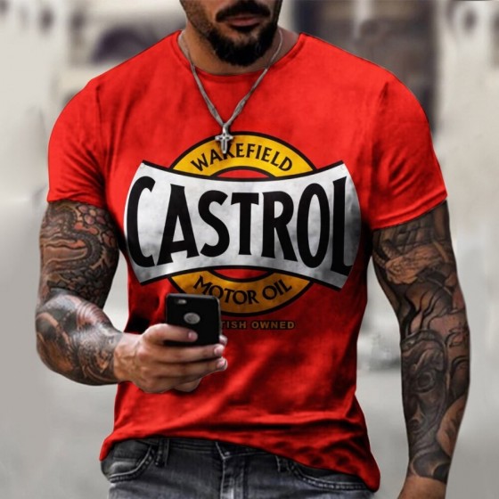 motor oil castrol shirt slim fit 3d