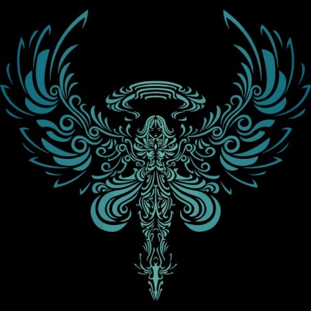 Armored Angel tattoo artwork black sublimation t-shirt