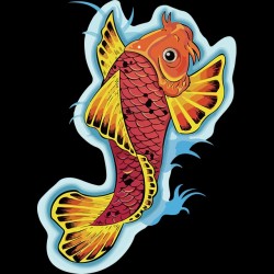 T-shirt goldfish tattoo black sublimation