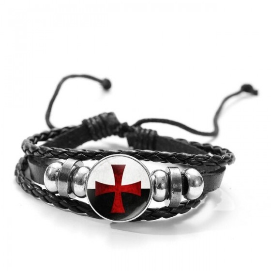 Templar knight cross bracelet medieval type