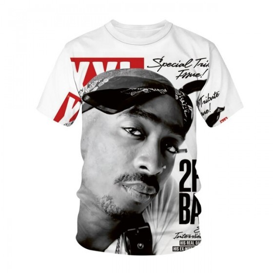 Tupac 3d print shirt hip hop