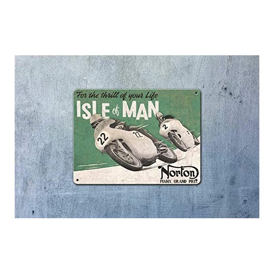 plaque Norton island of Man  en étain