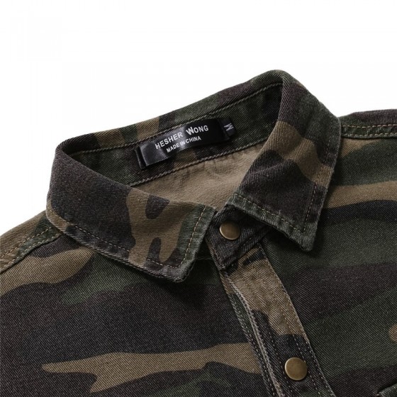 Denim army camouflage shirt
