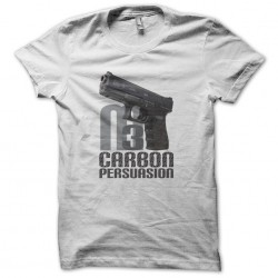 Handgun Glock M3 carbon persuasion white sublimation t-shirt